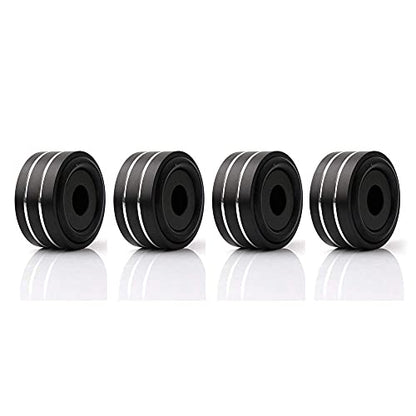 4Pcs Audio Isolation Feet Load 400KG Anti Vibration Pads 40 * 20mm(Black) | Aluminum Hifi Isolation Footer with Threaded Screw&Adhesive fit Speaker/amplifier/turntable/subwoofer/Record Player/Equipment - color: Black