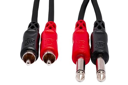 Hosa CPR-201 Dual 1/4 Inch TS to Dual RCA Stereo Interconnect Cable, 3.3 Feet - size: 3.3 Feet, style: One size