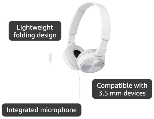 Sony MDRZX310AP Over-Head Headphones, White - color: White