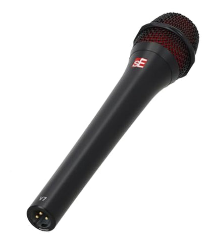 Audiosavings SE Electronics V7 ENG Bundle: All-Metal Dynamic Handheld Vocal Podcasting Microphone, WS07 External Windscreen, 20 ft XLR Mic Cable, 3-Items