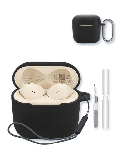 Case for Sennheiser ACCENTUM Open True Wireless Bluetooth Headphones,Soft Protective,BOVUGAC Silicone Case Cover with Keychain & Cleaning Kit & Lanyard for Sennheiser ACCENTUM Open-Black - color: Black