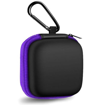 1 Pack Square Earbud Case Storage Bag with Carabiner, Purple - color: C4-square purple