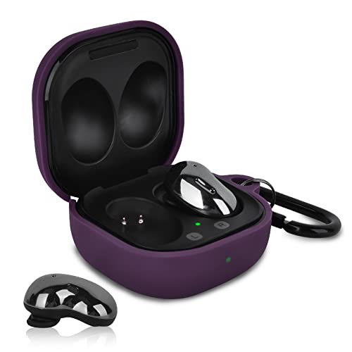 AIRSPO Silicone Case Compatible with Samsung Galaxy Buds 2 Pro/Galaxy Buds 2/ Galaxy Buds Pro/Galaxy Buds Live Case (Dark Purple) - color: Dark Purple