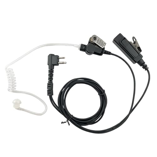 MaximalPower Headset Earpiece with Kevlar Reinforced Cable 2-Pin for Motorola Two-Way Radios Surveillance Headset (RHF MOT 2PIN HQ) - color: 1 Black