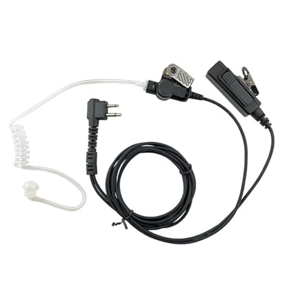 MaximalPower Headset Earpiece with Kevlar Reinforced Cable 2-Pin for Motorola Two-Way Radios Surveillance Headset (RHF MOT 2PIN HQ) - color: 1 Black