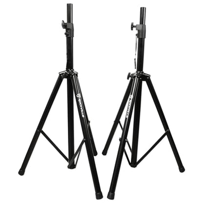 Rockville RVSS2-XLR Adjustable Speaker/Light Stands Pair with XLR Cables | Height Range 47.25"-78.75", Expandable Tripod Legs, Steel Construction, Includes 2 x 20Ft XLR Female to Male Cables