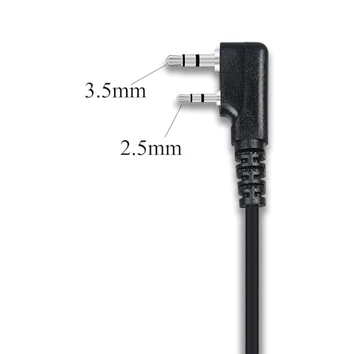 Walkie Talkie Earpiece with Mic PTT 2 Pin D Shape Headset Ear Piece, 2 Pack | Radio Earpiece Compatible with Baofeng UV-5R BF-888S Retevis H-777 RT21 RT22 Arcshell AR-5 Kenwood 2 Way Radio - size: D Shape 2Pcs