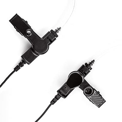 Acoustic Tube Earpiece with Mic for Motorola Walkie Talkies, Surveillance Headset and PTT Compatible with Motorola 2 Way Radios BPR40/CP/CLS/DTR/PR/RDU/RMU Series (Black) - color: Earset-Black