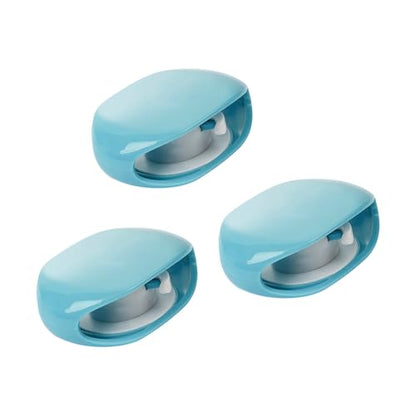3Pcs Automatic Data Cable Management Box Automatic Retraction Winding Case for Sports Earphone Data Charging Winder - color: Blue