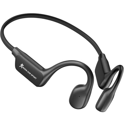 Bone Conduction Headphones with Mic, Open Ear Headphones, Black - color: Black