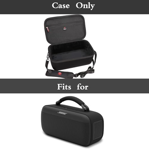 Hard Travel Case for Bose SoundLink Max Portable Speaker, Shockproof Portable Speaker Case with Shoulder Strap - color: Black