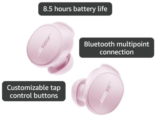 Bose QuietComfort Earbuds - True Wireless Bluetooth Earbuds with Active Noise Cancellation and Mic, USB-C Charging, IPX4 Rating, Up to 8.5 Hours of Playtime, Petal Pink - Limited Edition Color - color: Petal Pink
