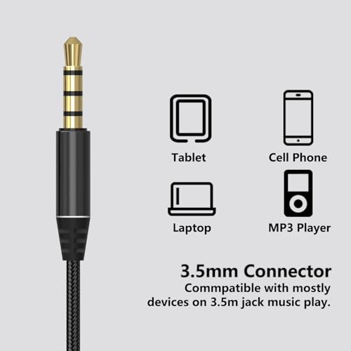 Wired Earbuds, Running Headphones with Microphone, Volume Control Earphones with Sporting Hook for Workout Sports Exercise Jogging Gym, Compatible Smartphones Mp3 Tablet Laptop 3.5mm