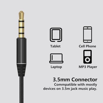 Wired Earbuds, Running Headphones with Microphone, Volume Control Earphones with Sporting Hook for Workout Sports Exercise Jogging Gym, Compatible Smartphones Mp3 Tablet Laptop 3.5mm