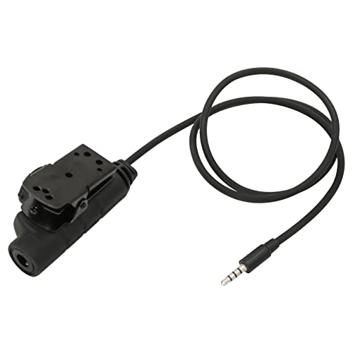 HEARFALCOM Tactical Headset Adapter U94 V2 PTT Push to Talk Adapter 1Pin Phone Ptt with Standard 7.00mm Jack Compatible with Civilian Version Tactical Headset (Black) - color: BK 4