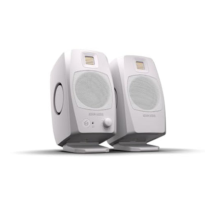 ADAM Audio D3V Active Desktop Studio Monitor Speakers - White | USB-C, D-ART Tweeter, 3.5in Woofer, 240W, 45Hz-23kHz, 97dB SPL, Balanced TRS, Headphone Out - style: D3V White