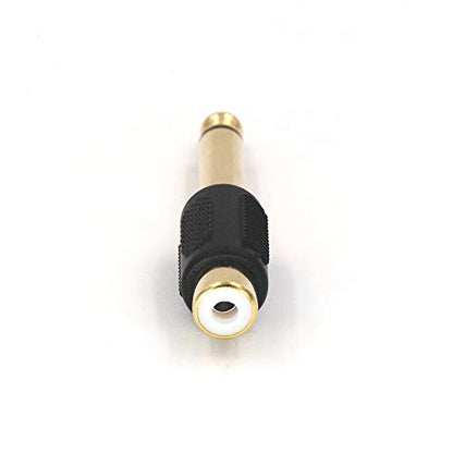 VCE 6-Pack RCA to 1/4" Audio Adapter Bundle with Right Angle Banana Plugs, 90 Degree 4mm Gold Plated Dual Screw Type Speaker Connector for Speaker Wire,Red and Black