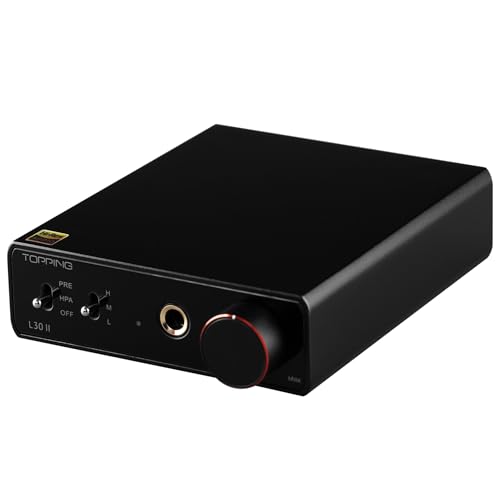 TOPPING L30 II NFCA Headphone Amplifier, 0.3uV Ultra-Low Noise, 144dB Dynamic Range, 0.00006% THD+N, Three Gain Settings, Compatible with High/Low Impedance Headphones (L30 II - Black) - color: L30 II - Black