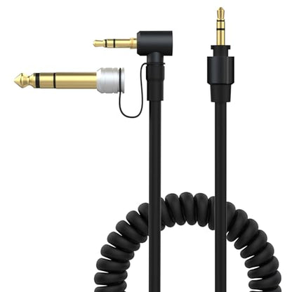 Alitutumao 3.5mm to 3.5mm & 6.5mm Aux Audio Cable, Headphone Extension Cord Compatible with Monster Beats Solo Pro Detox by Dr Dre Headphones (Black) - color: Black