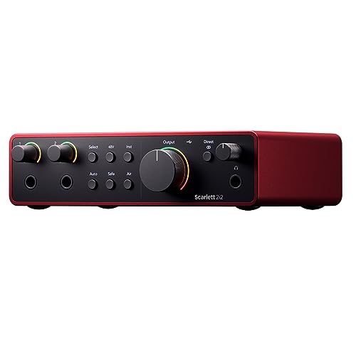 Focusrite Scarlett 2i2 4th Gen 2x2 USB Audio Interface Bundle with 2 H&A 6' XLR Cables