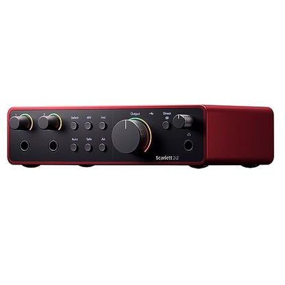 Focusrite Scarlett 2i2 4th Gen 2x2 USB Audio Interface Bundle with 2 H&A 6' XLR Cables