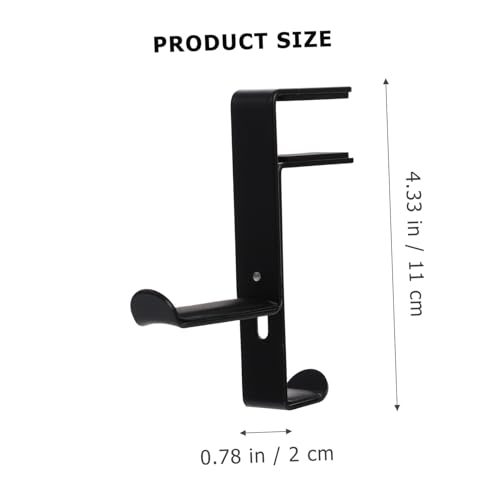 POPETPOP Metal Headphone Stand Hanger Desk Clamp Holder for Headset Anti-Scratch Mat - color: Black