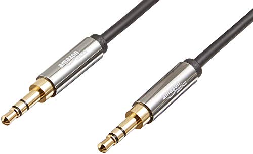 Amazon Basics 3.5mm Stereo Audio Auxiliary Cable for Speakers, Car Stereo, Tablets and Smartphones with Gold-Plated Plugs, 8 Foot, Black - size: 8 ft (1 Pack)