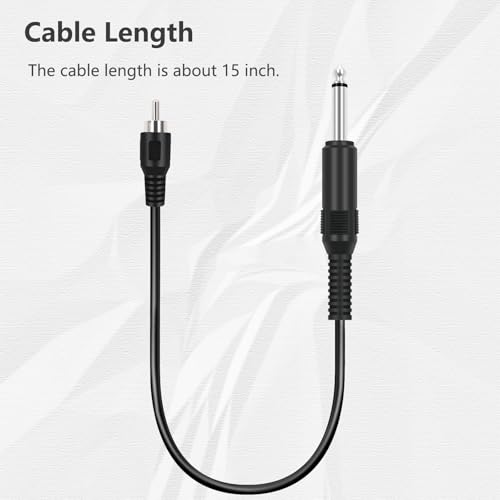 RCA to 6.35mm 1/4 inch, 2 Pack RCA Male to 6.35mm TS Mono Male Jack Adapter Audio Cable for Speaker Mixer Amplifier TV AV Receiver Guitar