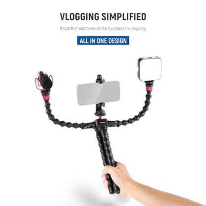 NEEWER T91 Flexible Tripod for iPhone Mini Cellphone Tripod Stand for Vlog, Magic Arms/Shutter/Phone Clamp/Action Camera Mount Compatible with GoPro - style: T91