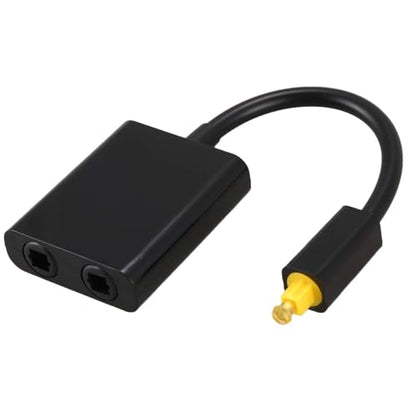 Black Digital SPDIF Optical Audio Splitter 2 Way Toslink Splitter Adapter 1 Input 2 Output SPDIF Optical Cable Hub Satellite Television Products Part