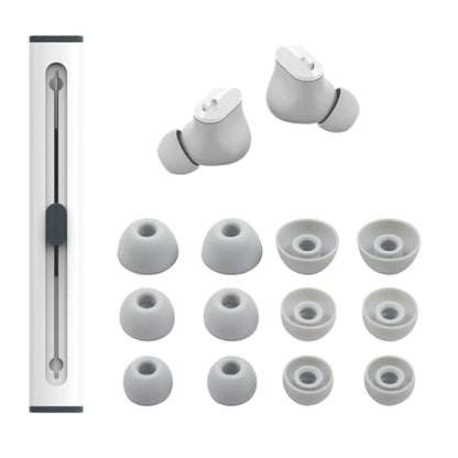 6 Pairs Replacement Silicone Ear Tips Compatible with Beats Studio Buds/Fit Pro/Studio Buds +, Silicone Earbuds Eartips Buds Cover Set for Beat Studio Buds (Grey) - color: Grey with Pen