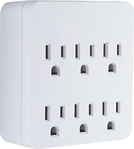 GE Surge Protector Outlet Extender, 6 Outlet Multi Plug Wall Power Splitter - style: 6 Outlet Standard