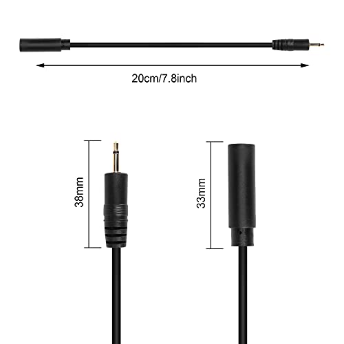 2.5mm to 3.5mm Adapter Cable，2 Pack 2.5mm Mono Male to 3.5mm TRS Female Audio Jack Short Cable for Smartphone Headphone etc(20cm