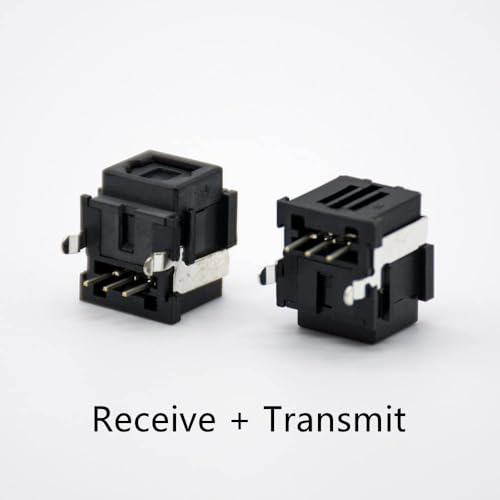 Toslink Connector Receiving + Transmitting Socket Optical Fiber Right Angle Panel Mount with self Tapping Hole（Receive + Transmit