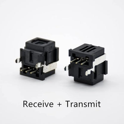 Toslink Connector Receiving + Transmitting Socket Optical Fiber Right Angle Panel Mount with self Tapping Hole（Receive + Transmit