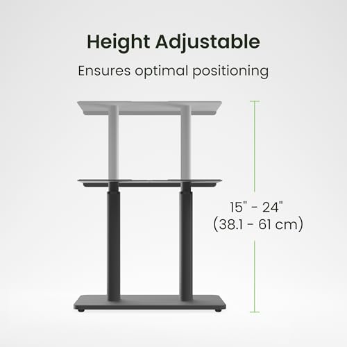 Kanto SCH Universal Height Adjustable Center Channel Stand for Speakers up to Fifty lb - 15” to 24” Vertical Adjustment, Resonance Damping Design, Internal Cable Management - Black