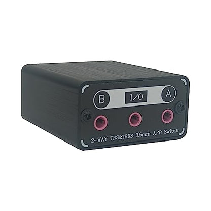 SPRODIO 2 Way in-line 3.5mm Audio Switch Box A/B Selector Switcher Compatible with 1/8" Microphone TRRS TRS Independent Ground no noise-M201