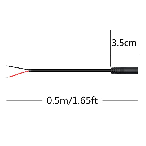 3.5mm Female Plug to 2Pin Bare Wire Open End Cable 1.6FT, TS 2 Pole 1/8'' | 4Pcs 3.5mm Plug Mono Audio Wire, Auxiliary audio connector jack, for 3.5mm Earphone Microphone DIY Cable Repair - color: 3.5mm Female Plug TS 2 Pole - 0.5M/1.6FT