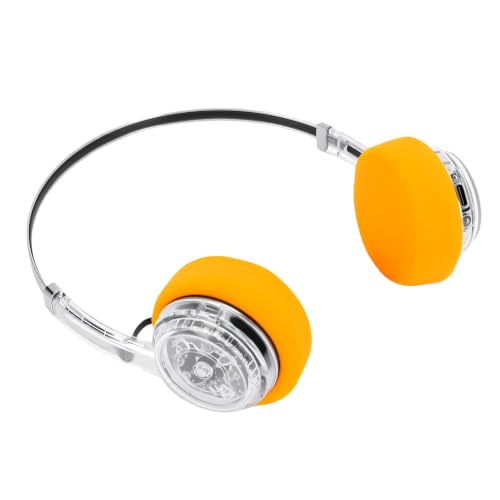 Wireless Retro Headphone, Bluetooth 5.3 On Ear Headset with 40H Playtime, Foldable Gaming Headphones for Travel, Classic Stereo Retro Headset for Adults (Transparent) - color: Transparent