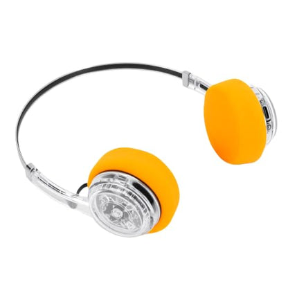 Wireless Retro Headphone, Bluetooth 5.3 On Ear Headset with 40H Playtime, Foldable Gaming Headphones for Travel, Classic Stereo Retro Headset for Adults (Transparent) - color: Transparent