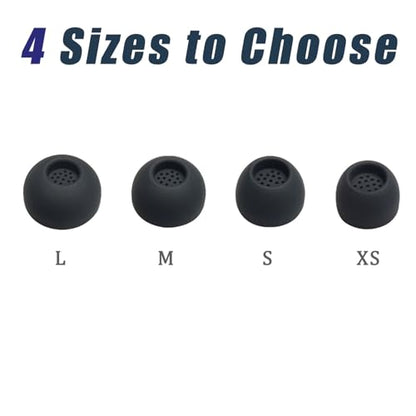 8 Pairs Earbud Tips for Sennheiser Momentum True Wireless 4 - Noise Isolating Replacement Ear Tips Momentum TWS 4 (XS/S/M/L), Black - color: Black-Silicone
