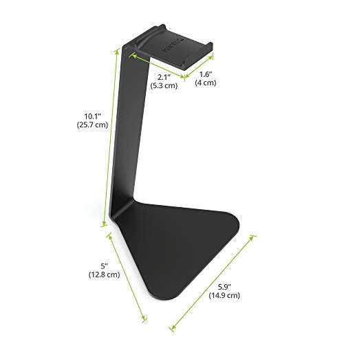 Kanto H1 Universal Headphone Stand - Black - Solid Steel Construction - Curved Silicone Resting Surface - color: Black, style: H1 Universal