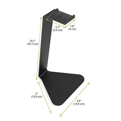 Kanto H1 Universal Headphone Stand - Black - Solid Steel Construction - Curved Silicone Resting Surface - color: Black, style: H1 Universal