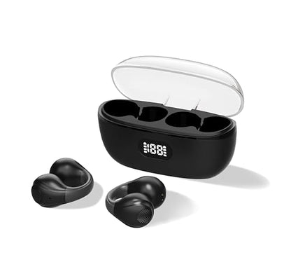 Wireless Headphones,Wireless Ear Clip Bone Conduction Earphones Bluetooth 5.3 for Android iOS Samsung,Small Open Ear Earbuds IPX7 Waterproof Mini Open Ear Headsets for Running Cycling Workout