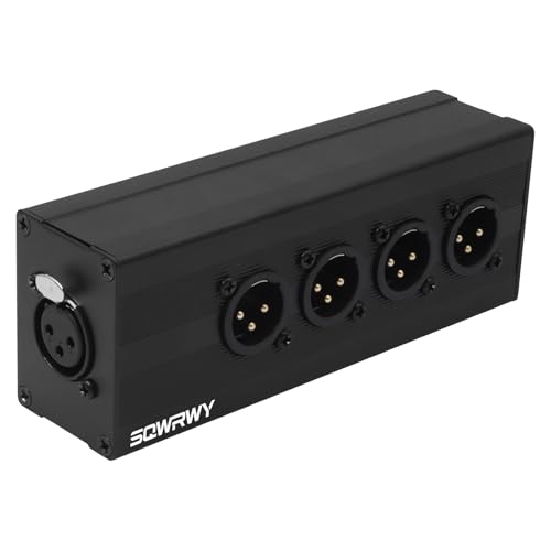 XLR 1 Female to 4 Male Passive Splitter | 4-Channel Galvanic Distribution for Zero-Latency Audio & DMX Adapter 4Way 1Pack