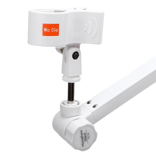 LICAEVEY Desk Mount Microphone Arm, Adjustable Boom Arm Stand with 360 Rotation & Cable Management, Spring Clamp for Podcast Streaming Gaming Studio Mics