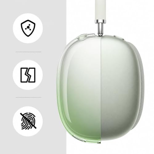 MOLOPPO Soft TPU Case Cover for AirPods Max 2/1, Gradient Green | Soft TPU Skin, Anti-Scratch, Ultra Protective, Compatible with AirPods (2024/2020), Clear Purple, Gradient Green - color: D-Gradient Green