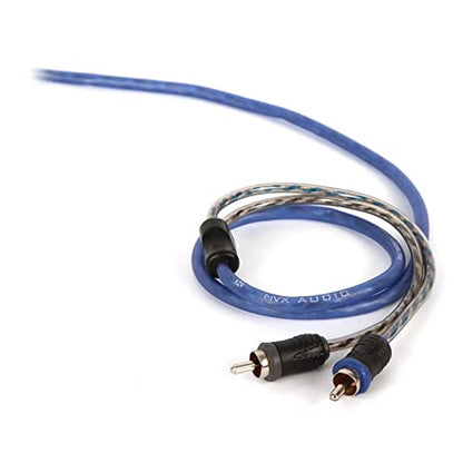 NVX® 6.56 ft (2 Meter) 2-Channel Car Audio RCA Audio Interconnect Cable | Oxygen Free Copper Twisted Pair V-Series with Shielded Noise Reduction and Split-tip Silver-Plated ends - size: 2 Channel-7 ft.