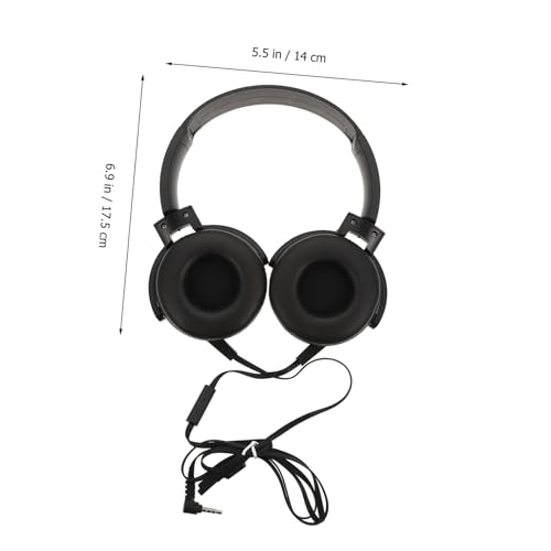 Lightweight Wired Over Ear Computer Headset with Microphone Breathable Comfortable Design for Music Gaming Portable Desktop Use