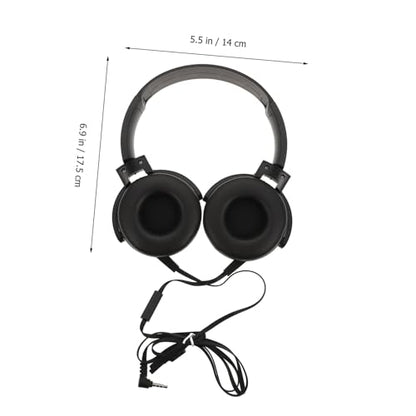 Lightweight Wired Over Ear Computer Headset with Microphone Breathable Comfortable Design for Music Gaming Portable Desktop Use